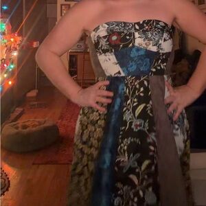 Anthropologie Multicolor Strapless Dress